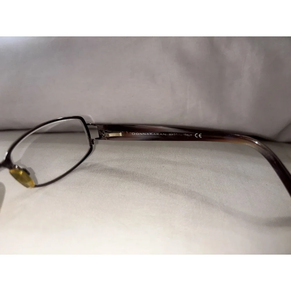 Donna Karen Silver Metal Rectangular Glasses Italy DK 3529 1035 51 16 130 Purple